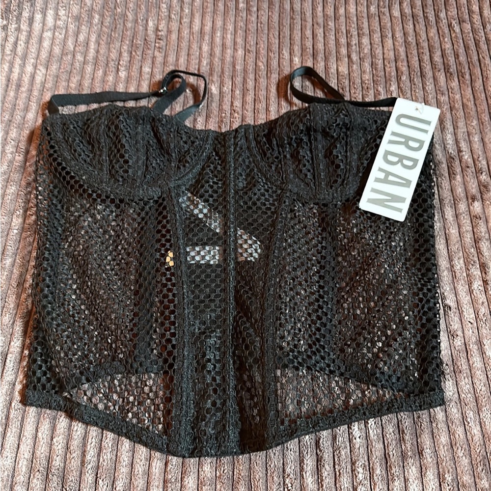 Out From Under Modern Love Overdrive Fishnet Corset Size S